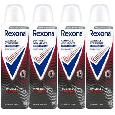 Imagem de Kit Desodorante Aerosol Rexona Antibacterial + Invisible 150ml - 4 Uni