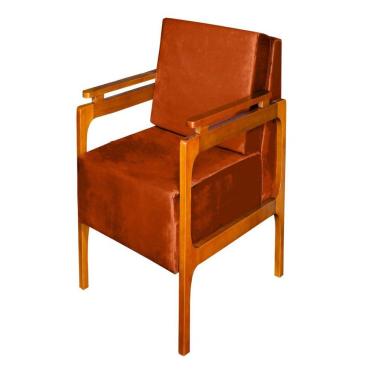 Imagem de Poltrona Decorativa Yasmin Luxo Dora Bela Cor 0126 Ferrugem