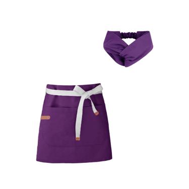 Imagem de Avental de Cintura e Faixa Roxo Açai Sorveteria Chef Bistro