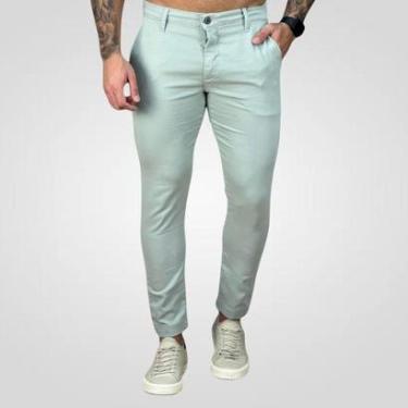 Imagem de Calça Alfaiataria Verde Menta Masculina Skinny - Visual-Masculino