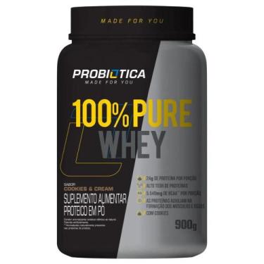 Imagem de 100% whey protein 900gr Probiotica -Morango