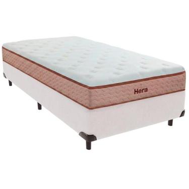 Imagem de Cama Box Solteiro e Colchão Hera Molas Ensacadas Colchobel Branco