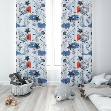 Imagem de Cortina Tecido Oxford Quarto Infantil Navio CI07 - 140x220cm - Fabrika
