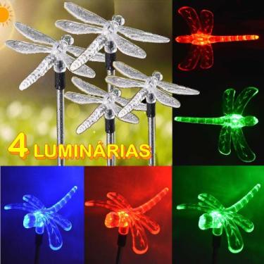 Imagem de Luminária Solar para Jardim Libélula 4 Peças CBRN12923 - COMMERCE BRAS