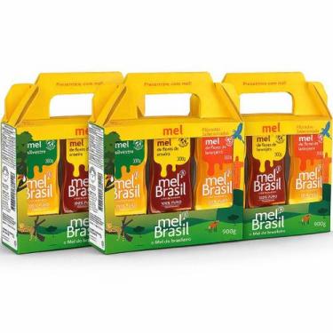 Imagem de Kit 3 pack melbras floradas 3x300g  seleção premium de méis puros