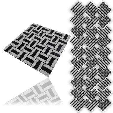 Imagem de Pastilha De Vidro Kit 30 Uni Autocolante Parede Banheiro Cozinha Decorativa Facil Aplicacao Moderna Reforma Requintado