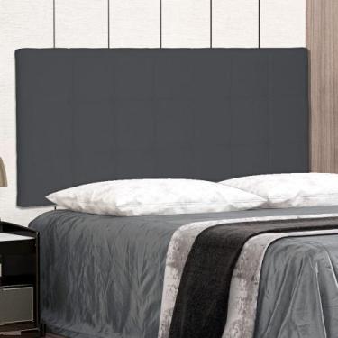 Imagem de Cabeceira Painel Estofada Cama Box Casal Verona 140cm Suede Cinza - Ab