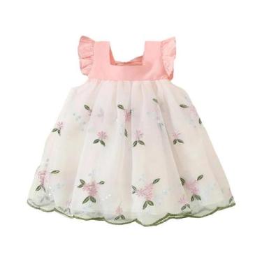 Imagem de Vestido De Princesa Para Bebê Menina 0-3 Anos Verão Doce Com Flores Bo