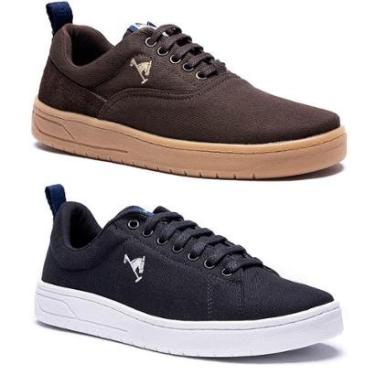 Imagem de Kit 2 Pares Tênis Casual Masculino Polo Joy em Lona Cadarço-Masculino