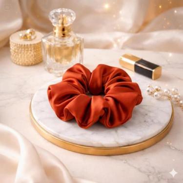 Imagem de Kit 20 Xuxinha de Cetim com Costura Embutida Scrunchies Laço de Cabelo