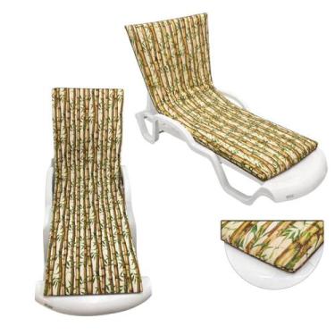 Imagem de Colchonete Almofadado De Espreguiçadeira Piscina Verde Bambu - DreamIn