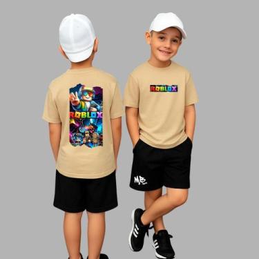 Imagem de Conjunto Camiseta Oversized E Bermuda Infantil Roblox - MB Sport, Bege