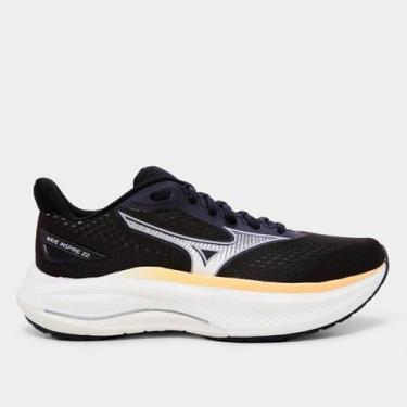 Imagem de Tênis Mizuno Wave Inspire 22 Feminino, Preto, Amarelo, 38