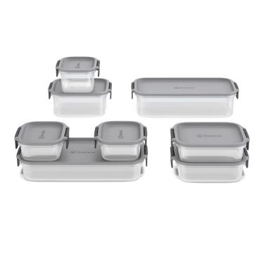 Imagem de Potes Herméticos de Plástico Electrolux Cinza 8 Unidades Empilháveis Modulares