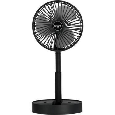 Imagem de Ventilador Portátil Recarregável Bright 4.5W 3 Pás Preto Vn003 Dobrável com Apoio para...