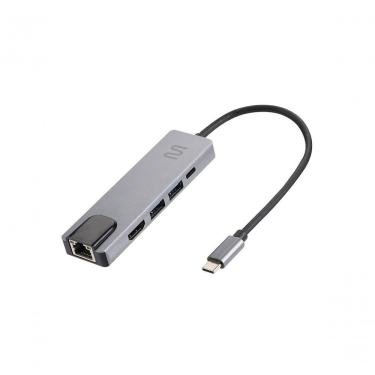 Imagem de Hub USB Tipo-C AC447 5 em 1 com HDMI 4K RJ45 Ethernet USB 3.0 e Power Delivery Multi