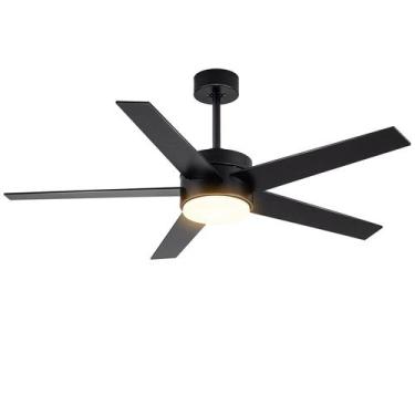 Imagem de Ventilador de teto LOFIKEDI 52" Black Light Remote 5 Blades