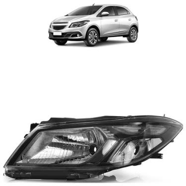 Imagem de Farol Dianteiro Onix Prisma Lt Ltz Joy 2013 A 2019 Máscara Negra - Aut