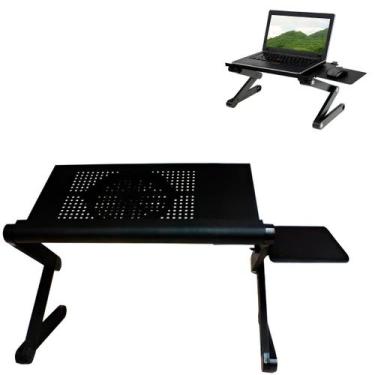 Imagem de Suporte De Notebook Com Cooler Ajustável Portátil Retrátil Dobrável Co
