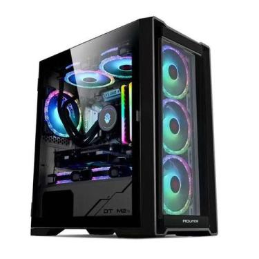 Imagem de Gabinete gamer round5 astra, mid-tower, vidro temp, s/ fan, black - r5