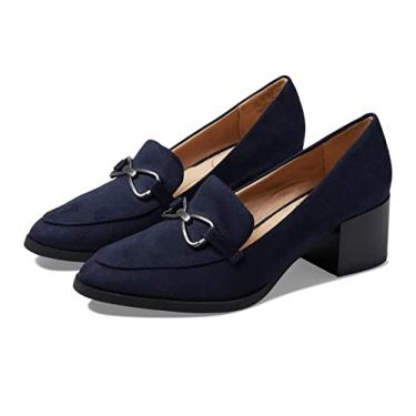 Imagem de LifeStride Mocassim feminino Devyn 2 com salto bloco, Tecido Lux Navy, 9 Wide