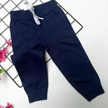 Imagem de Calça Moletom Modelo Jogger Feminina Infantil - Fantoni, Marinho, 1 an