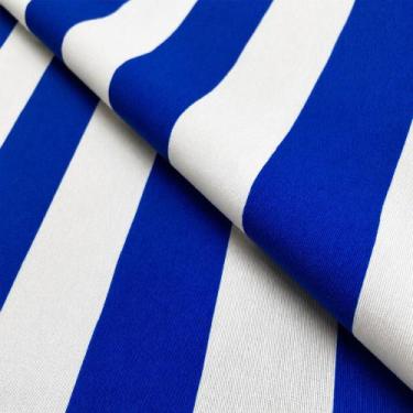 Imagem de Tecido Verona Estampado Listrado Azul Royal e Branco - 1,40m de Largur
