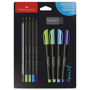 Imagem de Kit Supersoft cores frias com 10 itens KIT/SSCFRIAS - Faber-Castell