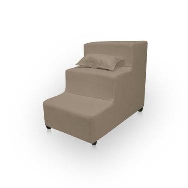Imagem de Escada Pet 3 Degraus 20 cm com Capa Removível Cama e Sofá Cães e Gatos