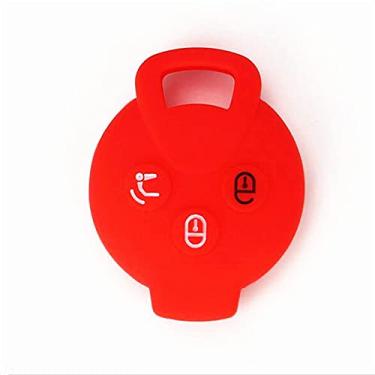 Imagem de YJADHU Capa de silicone para chave de carro com cobertura remota para chave de carro, adequado para Mercedes Benz Smart City Coupe Cabrio Crossblade Fortwo Roadster K Forfour, vermelho