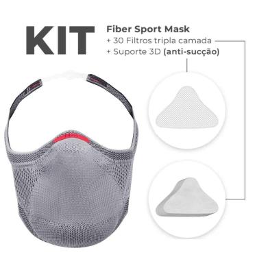 Imagem de Kit Máscara Proteção Fiber Knit Sport Z754K-0927-Unissex