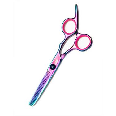 Imagem de FARRAY Tesoura de corte de cabelo, tesoura de cabelo profissional de aço inoxidável de 16,5 cm, para salão e uso doméstico (cor aurora)