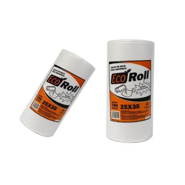 Imagem de Kit 12Kg Bobina Saco Plastico Picotada 25x35 Extra Fort 6Bob