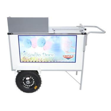 Imagem de Carrinho de Algodão Doce com Rodas Pneumáticas e Guarda Sol