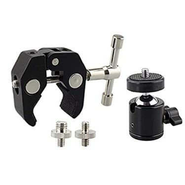 Imagem de NC Aluminum Alloy Super Clamp Mount 360° Rotation Ball Head 1/4"-20 Replacement Parts for DSLR Camera Tripod Monitor