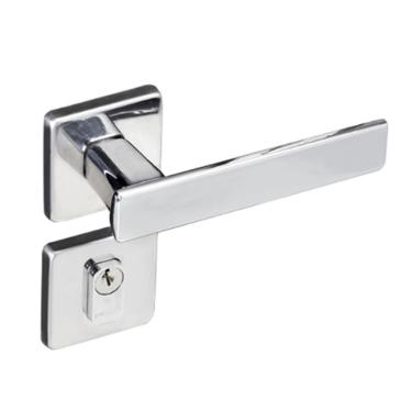 Imagem de Fechadura Manual  Quadrada Cromada Para Porta Madeira