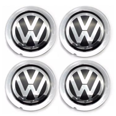 Imagem de Jogo 4 Calota Centro Roda Scorro S172 S181 Zunky ZK100 Cromo Emblema VW