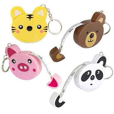 Imagem de 4 Fita Métrica Retrátil Chaveiro Bichinho Nutri e Patchwork