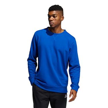 Imagem de adidas Moletom masculino de golfe, gola redonda, azul royal, extra grande