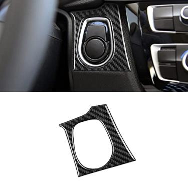 Imagem de BLAKAYA Compatível com decoração de chave de ignição de partida de motor de fibra de carbono para BMW 3 4 Series GT F30 2013 2014 2015 2016 2017 2018 2019 (Preto