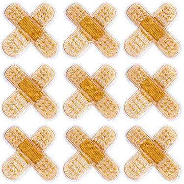 Imagem de PAGOW 9 peças bandaid ferro sobre remendo, bandagem de bordado para roupas infantis, jaquetas de motociclista, jeans, mochilas (tamanho: 6,7 x 6,5 cm)