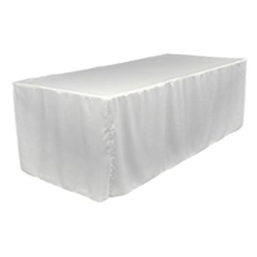 Imagem de TEKTRUM Capa para DJ de mesa de 2,4 m de comprimento para feiras comerciais - Tecido espesso/resistente/durável - Cor branca (TD-JKT-WHT-8FT)