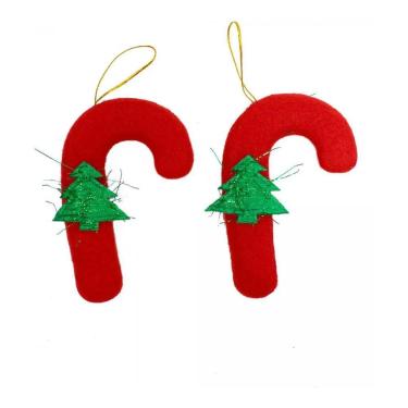 Imagem de Kit Com 5 Pares De Bengalas Natalinas 10cm Enfeite Natalino