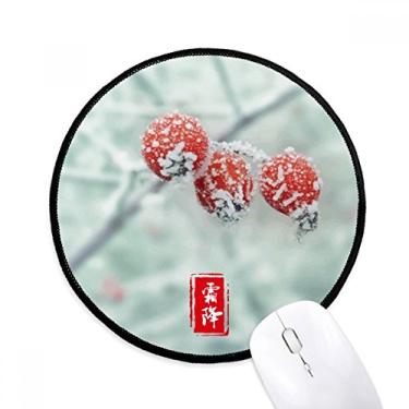Imagem de First Frost Twenty Four Solar Term Pattern Mouse Pad Desktop Office Tapete Redondo para Computador