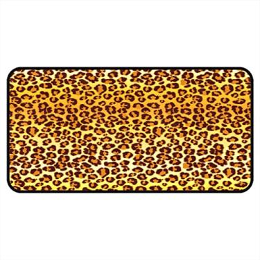 Imagem de Vijiuko Tapetes de cozinha textura leopardo dourado área de cozinha tapetes e tapetes antiderrapante tapete de cozinha tapete de pé lavável para chão de cozinha escritório em casa pia lavanderia interior exterior 101,6 x 50,8 cm
