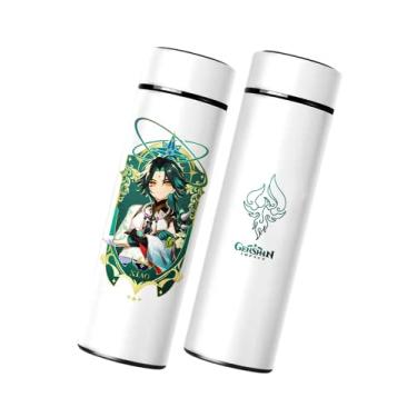 Imagem de Xiao Garrafa de água térmica, Genshin Impact Sports Garrafa de bebida isolada fofa para casa Escola Viagem ao ar livre