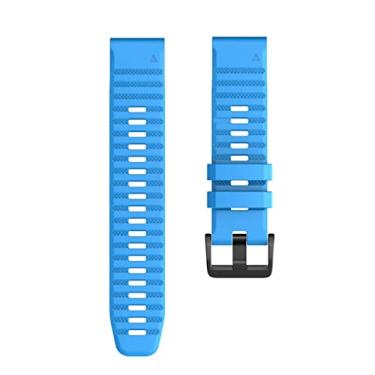 Imagem de HAZELS Pulseira de silicone inteligente para Garmin Fenix 7 7X 7S 6X 6 Pro 5X 5 Plus 3HR Fácil Ajuste Liberação Rápida 20 26 22mm Pulseiras (Cor: Azul celeste, Tamanho: Largura 26mm)