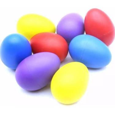 Imagem de Kit 10 Ovinhos Shaker Colorido Chocalho Ganza Eggs