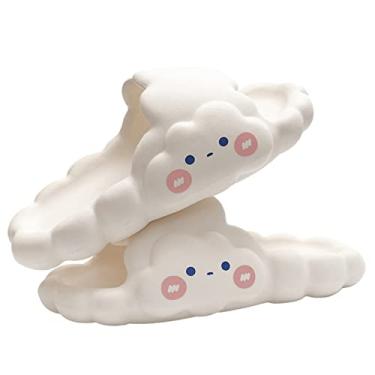 Imagem de Pantufas infantis tamanho 9 slides nuvem 3D para crianças meninos meninas chinelos fofos nuvem antiderrapante novidade dedo do pé aberto (branco, 17)