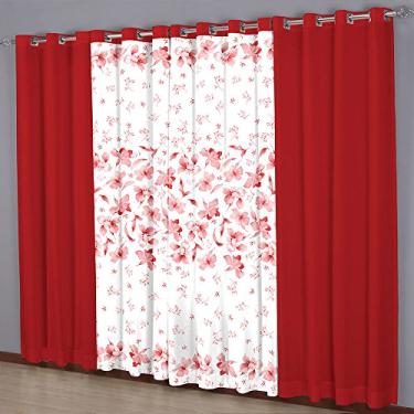 Imagem de Cortina Estampada Nantes Vermelha 300x250 Sultan